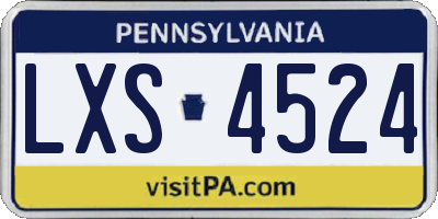 PA license plate LXS4524