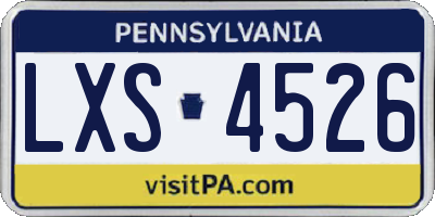 PA license plate LXS4526