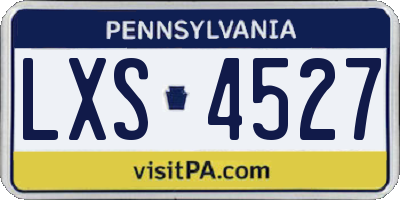 PA license plate LXS4527