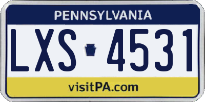 PA license plate LXS4531