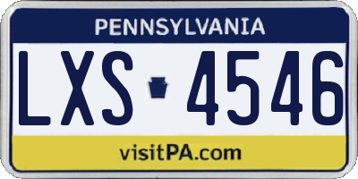 PA license plate LXS4546