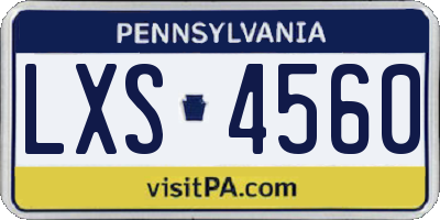 PA license plate LXS4560