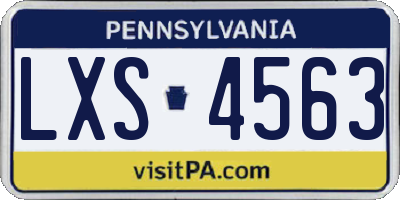 PA license plate LXS4563