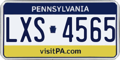 PA license plate LXS4565