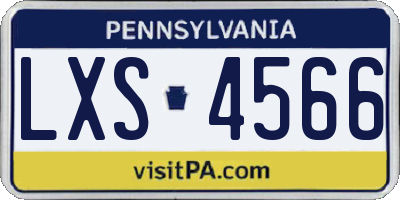 PA license plate LXS4566