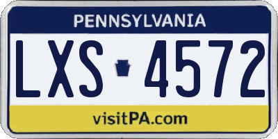 PA license plate LXS4572