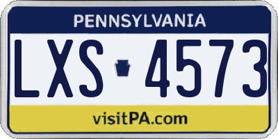 PA license plate LXS4573