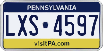 PA license plate LXS4597