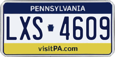 PA license plate LXS4609