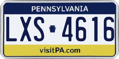 PA license plate LXS4616