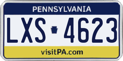 PA license plate LXS4623