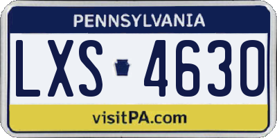 PA license plate LXS4630