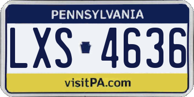PA license plate LXS4636