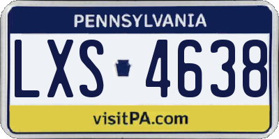 PA license plate LXS4638
