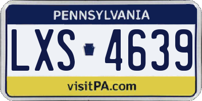 PA license plate LXS4639
