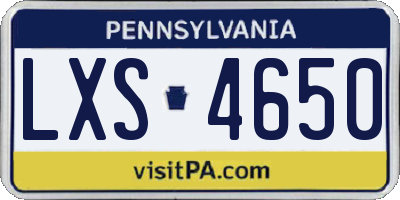 PA license plate LXS4650