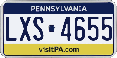 PA license plate LXS4655