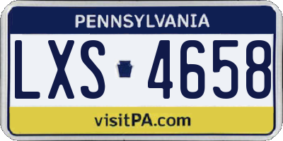 PA license plate LXS4658