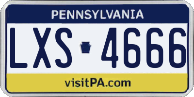 PA license plate LXS4666