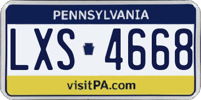 PA license plate LXS4668