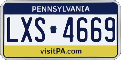 PA license plate LXS4669