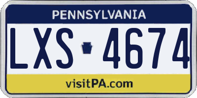 PA license plate LXS4674