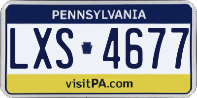 PA license plate LXS4677