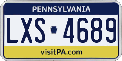 PA license plate LXS4689