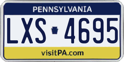 PA license plate LXS4695