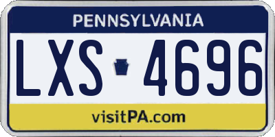 PA license plate LXS4696