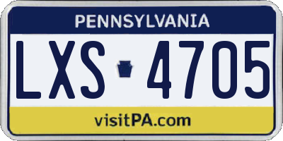 PA license plate LXS4705