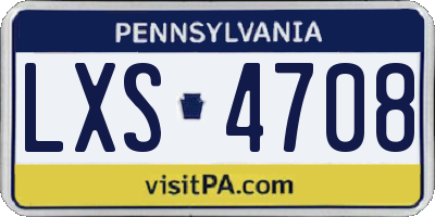 PA license plate LXS4708