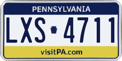 PA license plate LXS4711