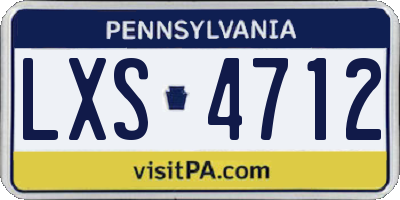 PA license plate LXS4712