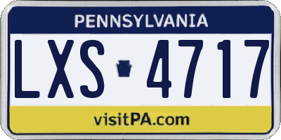 PA license plate LXS4717