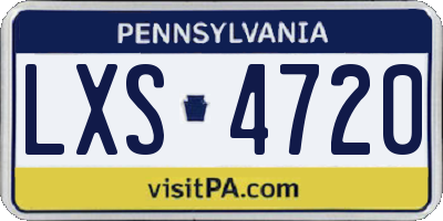 PA license plate LXS4720