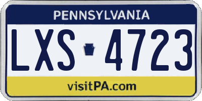 PA license plate LXS4723