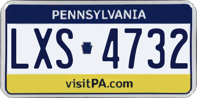 PA license plate LXS4732