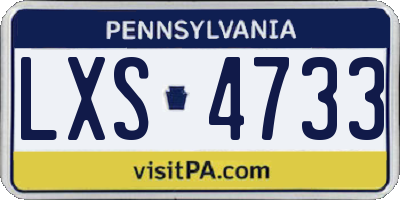 PA license plate LXS4733