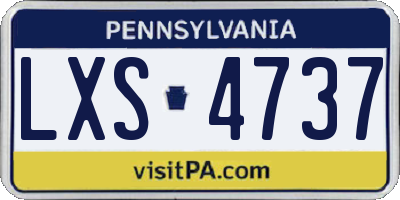 PA license plate LXS4737