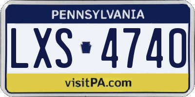 PA license plate LXS4740