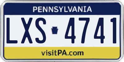 PA license plate LXS4741