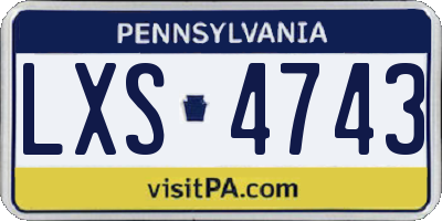 PA license plate LXS4743