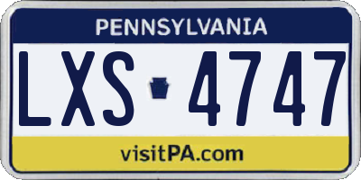 PA license plate LXS4747