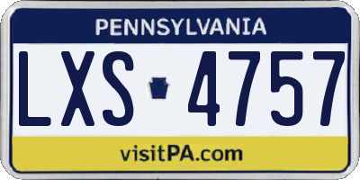 PA license plate LXS4757