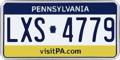 PA license plate LXS4779