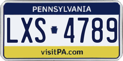 PA license plate LXS4789