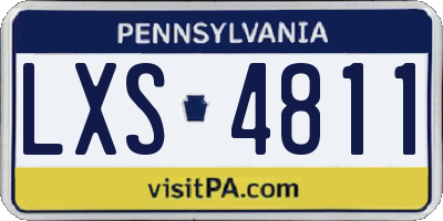 PA license plate LXS4811