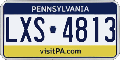PA license plate LXS4813