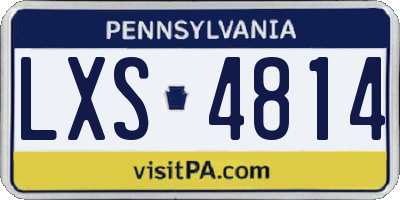 PA license plate LXS4814